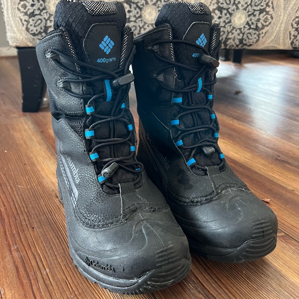Columbia Kids' Black and Blue Winter Boots